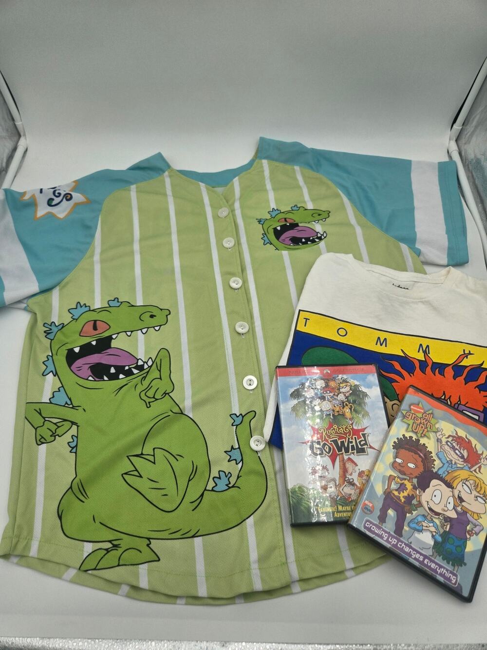 Rugrats Reptar Jersey Large Tee Movies Bundle Y2K Nickelodeon Lot